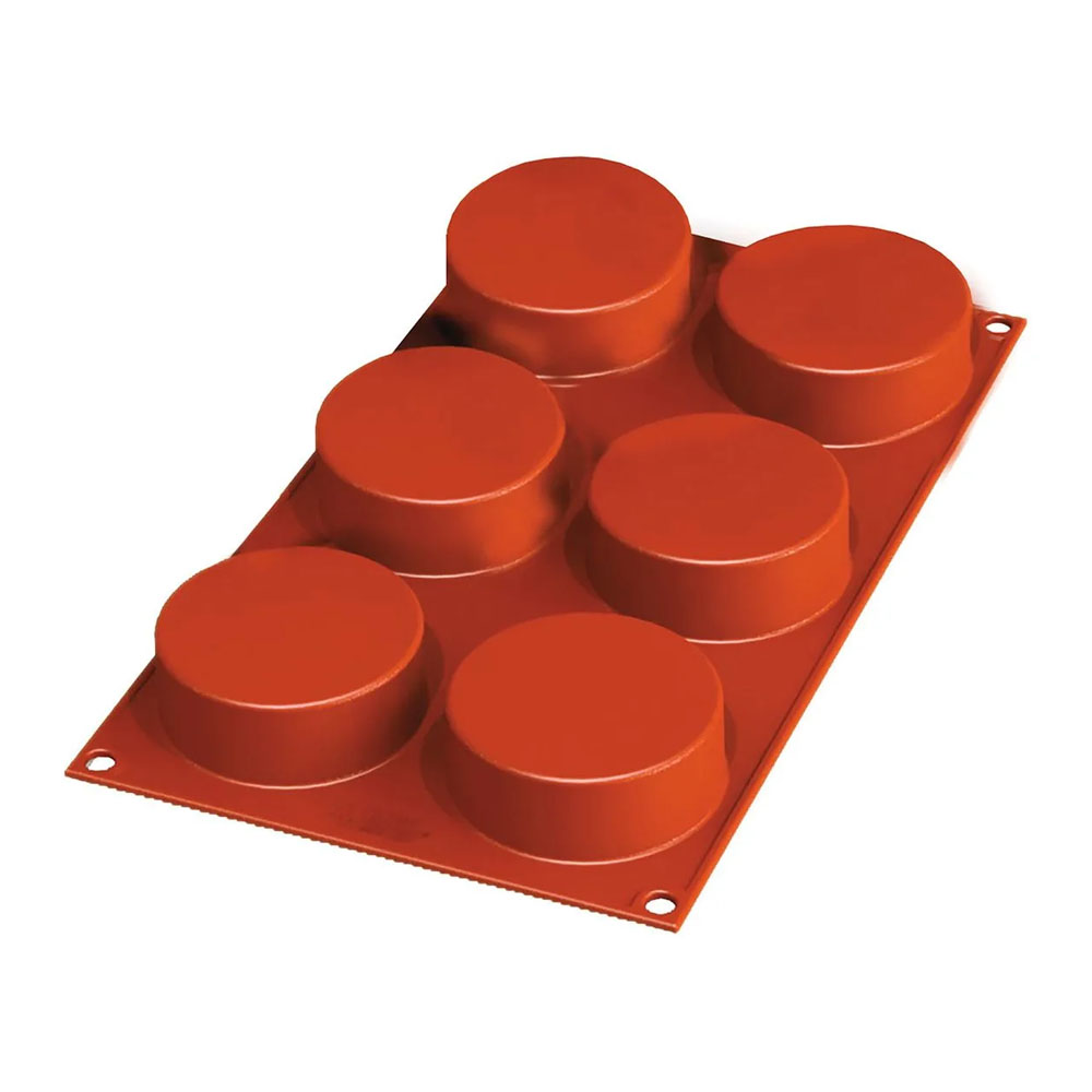 Silikomart SF205 Cylinder Silicone Baking Mold 3.49 Oz, 6 Cavities image 1