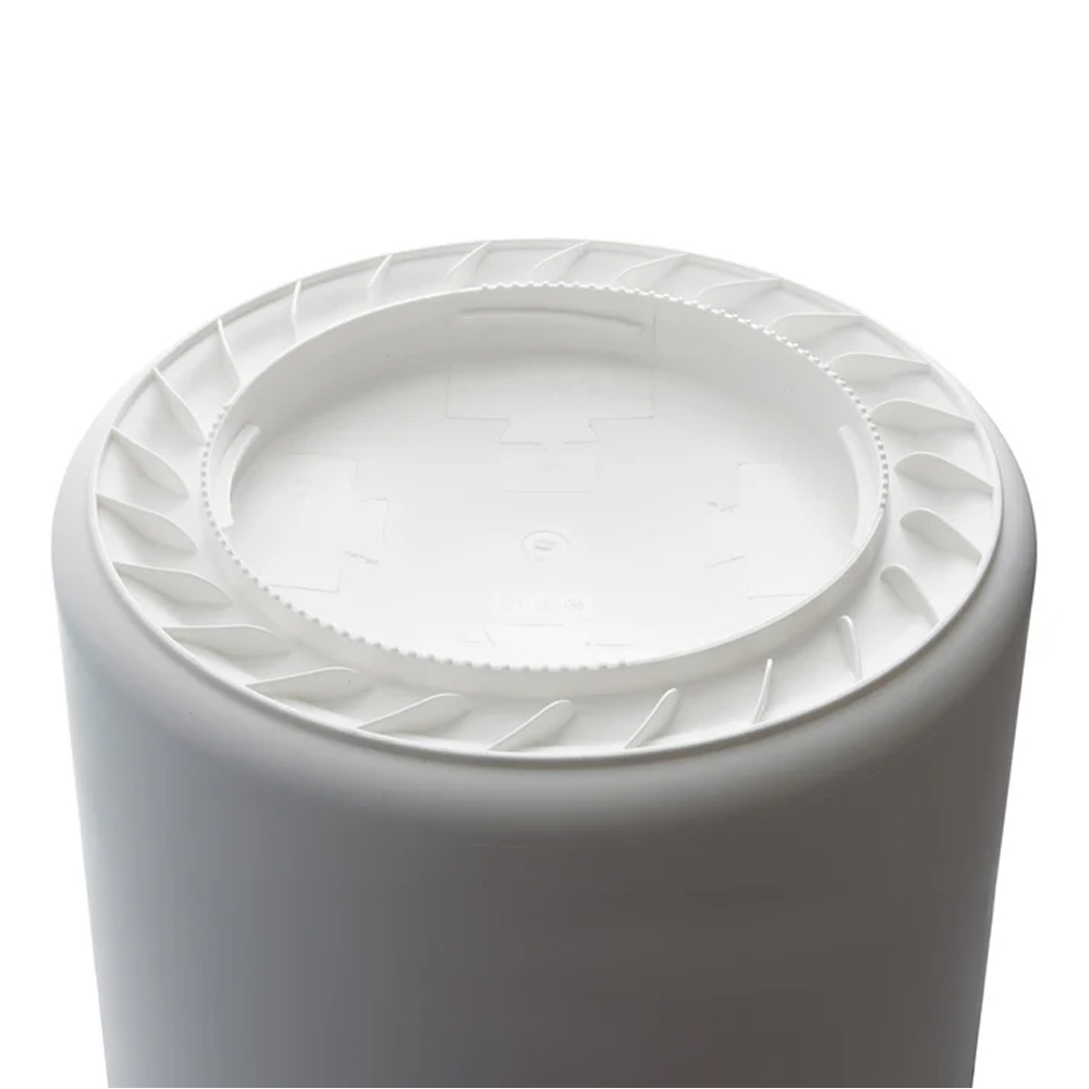 Winco White Food Safe Round Trash Can, 10 Gallons image 3