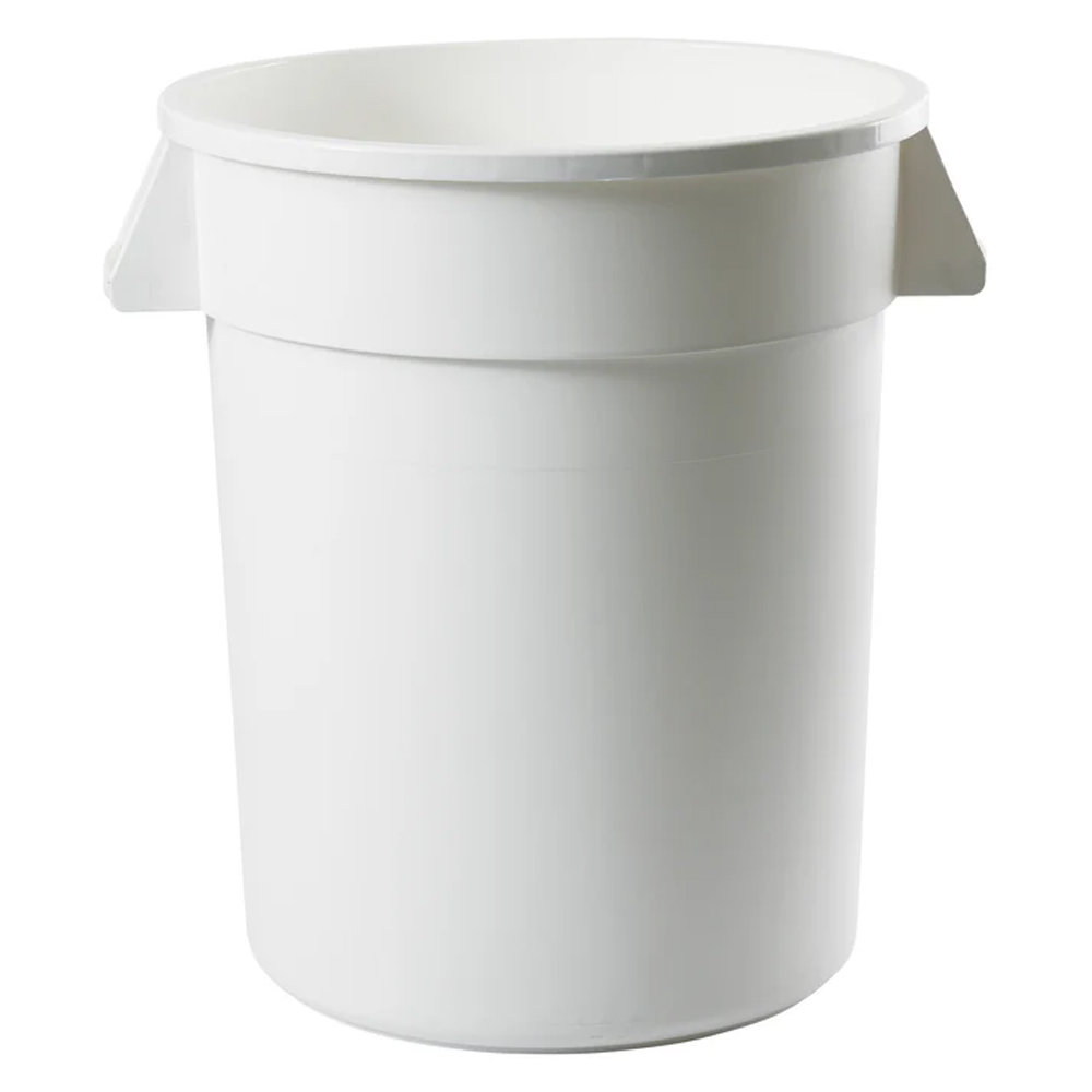 Winco White Heavy Duty Round Trash Can, 20 Gallons image 1