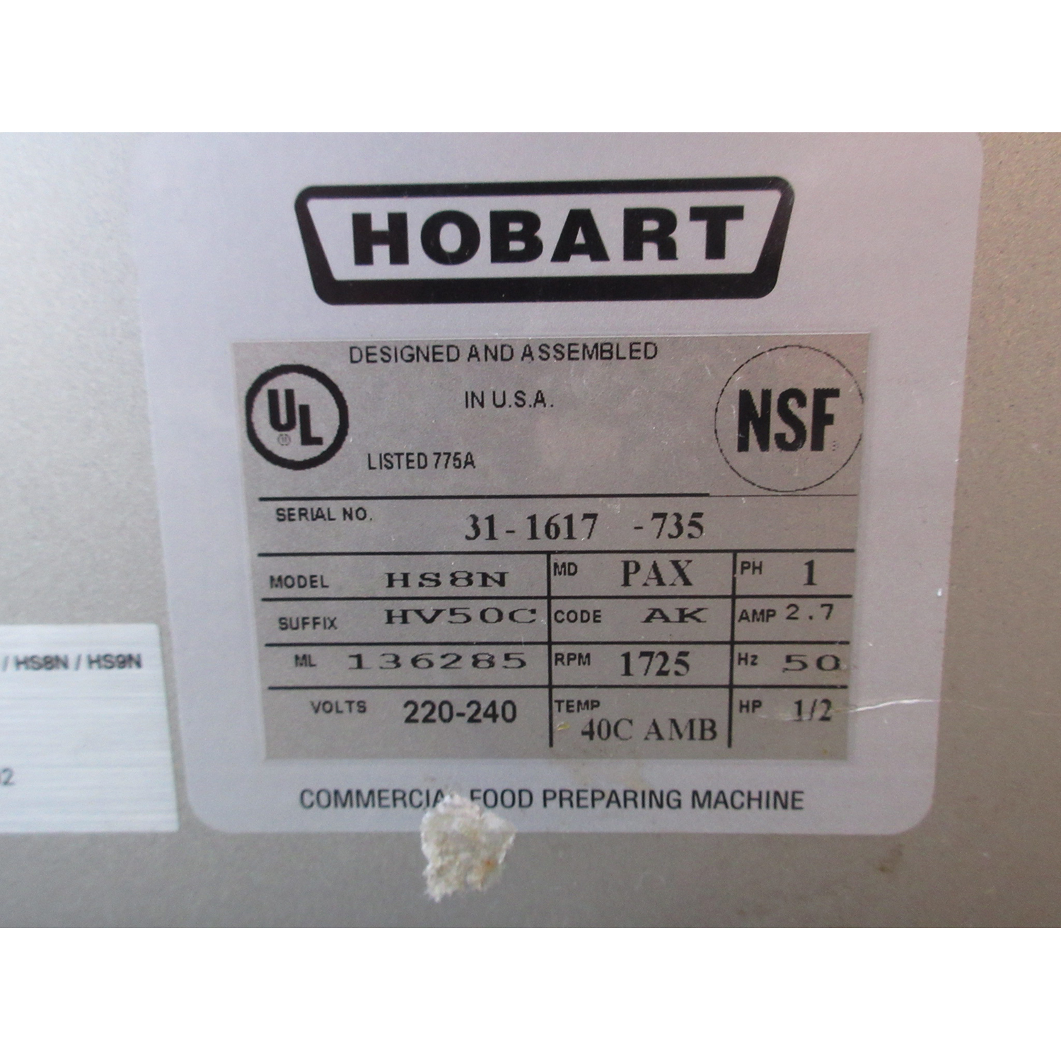 Hobart HS8N Manual Meat Slicer, Used Excellent Condition image 4