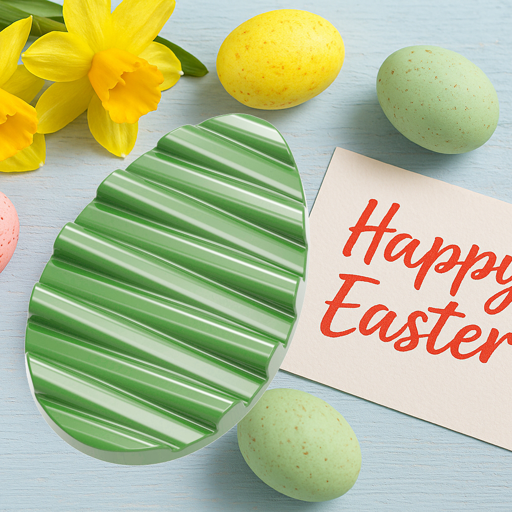 Chocolate World Polycarbonate Easter Egg Chocolate Mold, 2 Cavities image 1