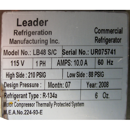 Leader LB48 - 48 Low Boy Under Counter Refrigerator
