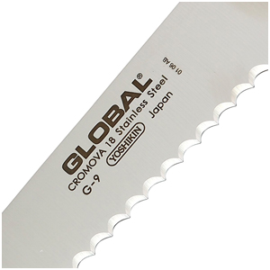 Global Cromova 18 Stainless Steel Bread Knife, 8-3/4" image 1