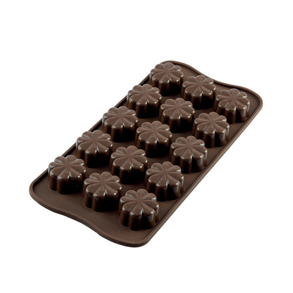 Silikomart Silicone Chocolate Mold: Four-Leaf Clover 29.5mm x 29.5mm x ...