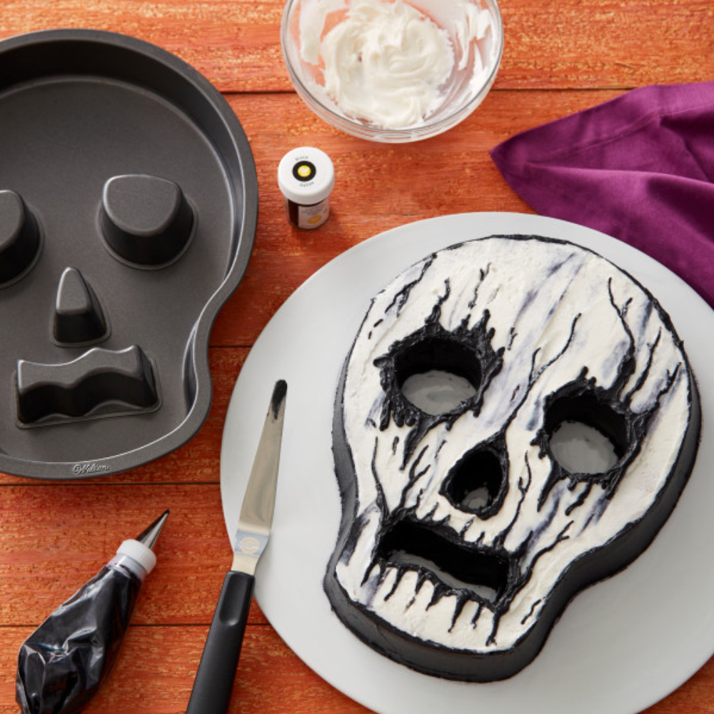 Wilton Halloween Non-Stick Skull Shaped Cake Pan, 9.5" x 12"  image 5