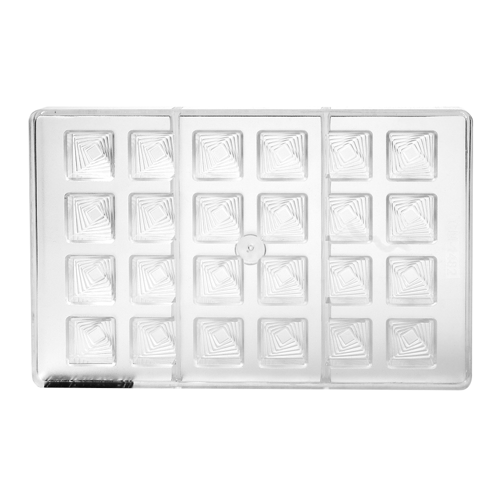 Greyas Polycarbonate Chocolate Mold, Multi-Level Square, 24 Cavities image 1