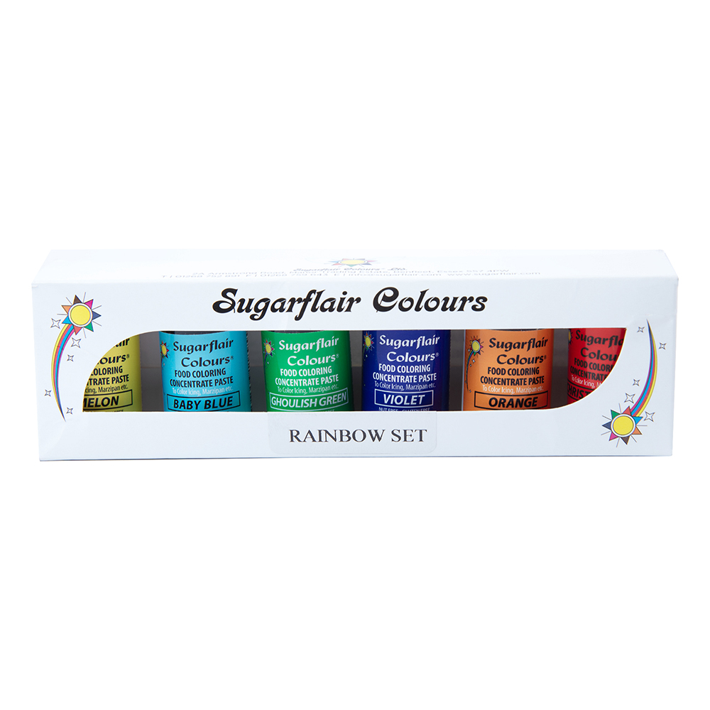 SugarFlair Concentrated Gel Paste Color Rainbow Set, 25 gr. image 1