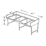 Custom Poly Top Work table 24" X 96" with 3 Side 10" Backsplash image 1
