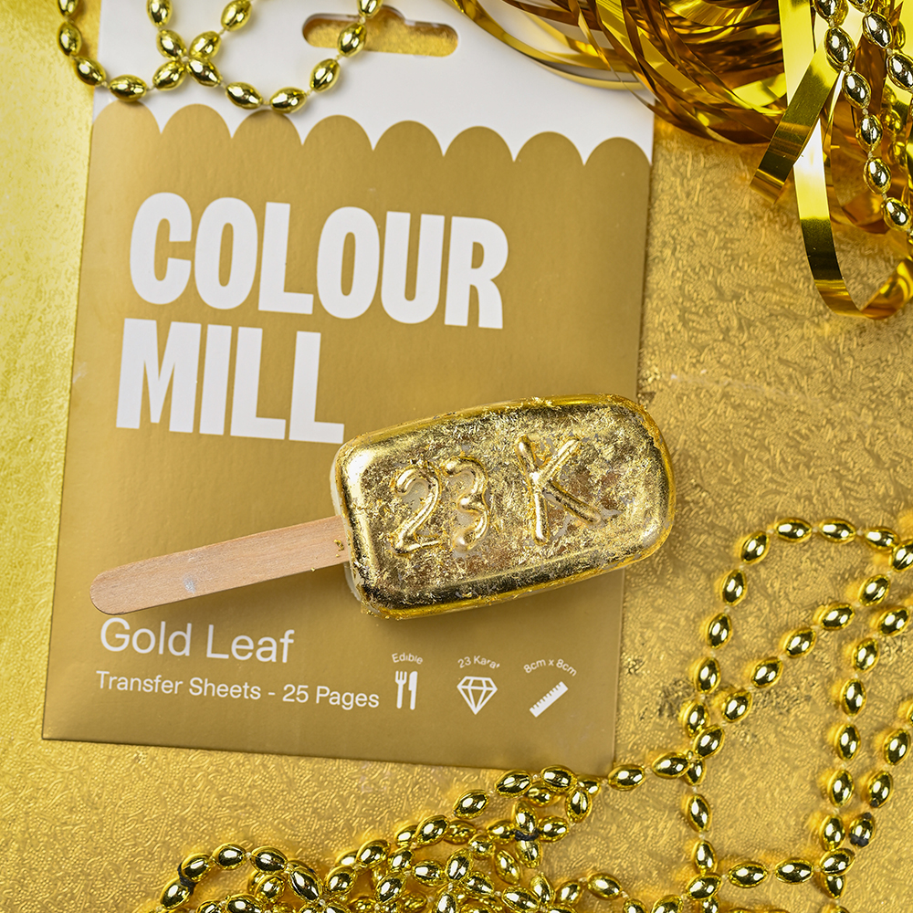 Colour Mill Gold Leaf Sheets, 3.14" x 3.14" - Pack of 25 image 2