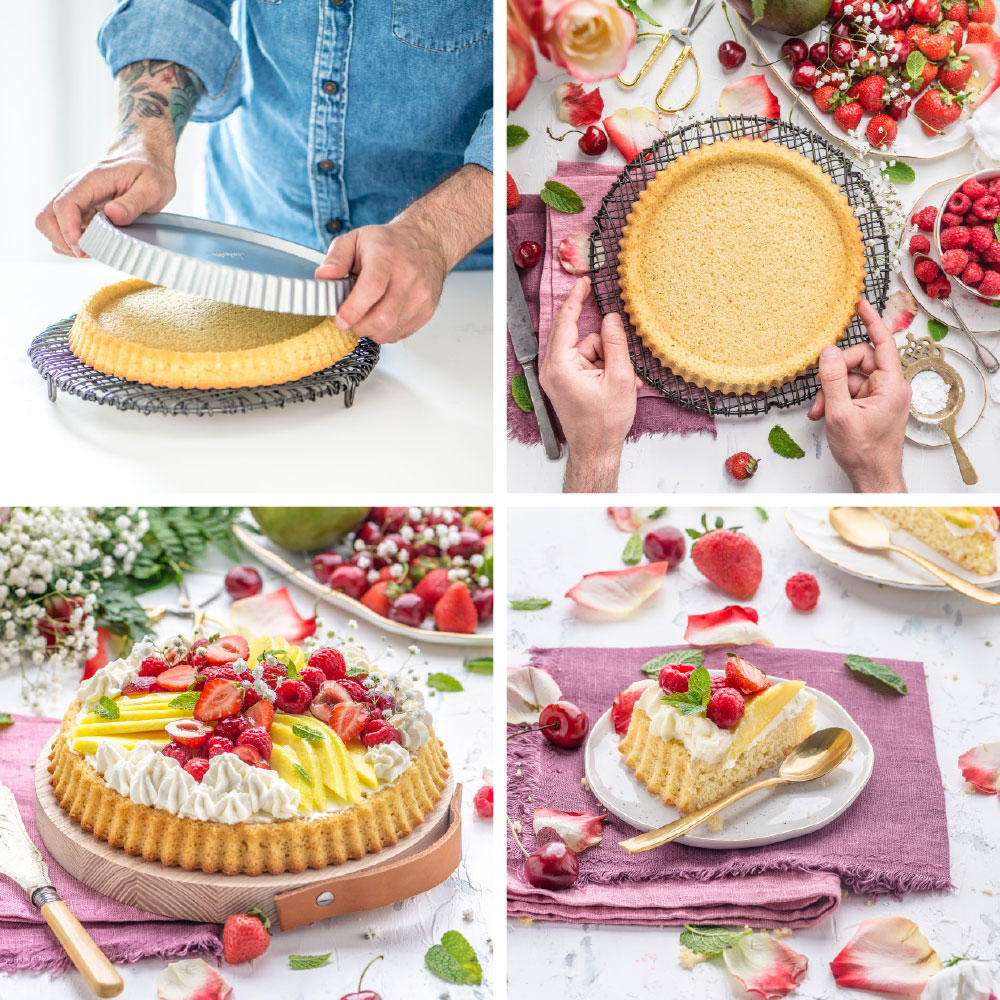 Decora Fluted Round Flan Tart Pan, 9.4" Dia. x 1.2" image 3