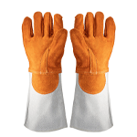 Matfer 773012 Leather 7 3/4" Baker Gloves with Forearm Protection image 1