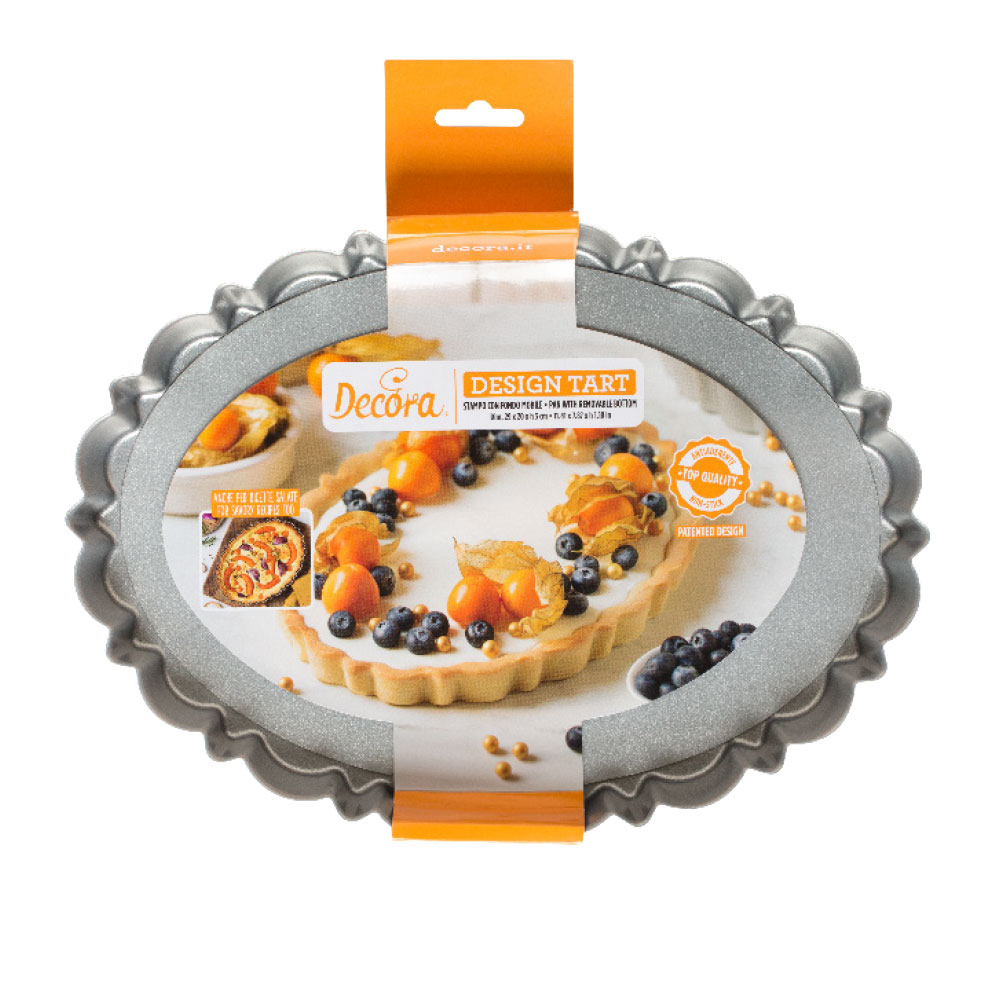 Decora Oval Tart Mold with Removable Bottom, 11.4" x 7.9" x 1.2" image 1