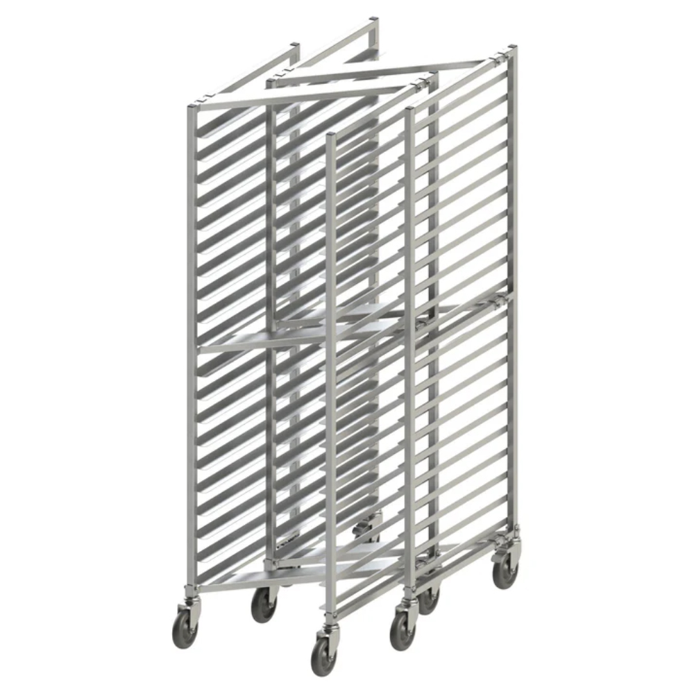 Winco 20 Tier Nesting Sheet Pan Rack with Brakes image 1