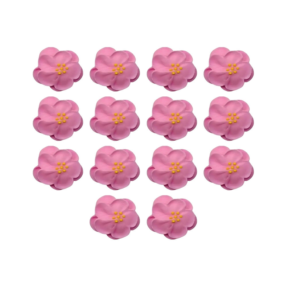 O'Creme Pink Royal Icing Pansies, Set of 14 image 1