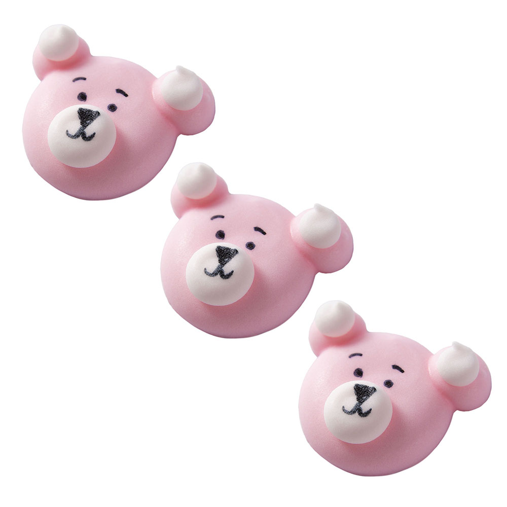 O'Creme Pink Teddy Bear Royal Icing Decorations, Set of 12 image 1