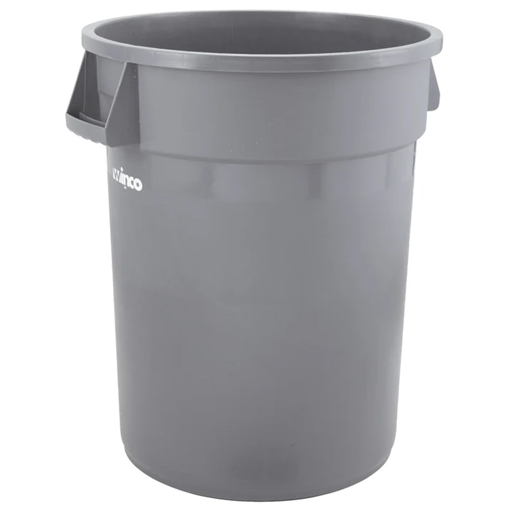 Winco Gray Round Heavy Duty Trash Can, 10 Gallon image 1