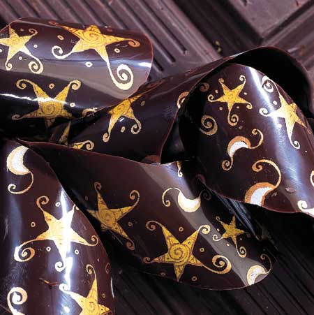 PCB Chocolate Transfer Sheet: Etoiles (Stars). Each Sheet 16