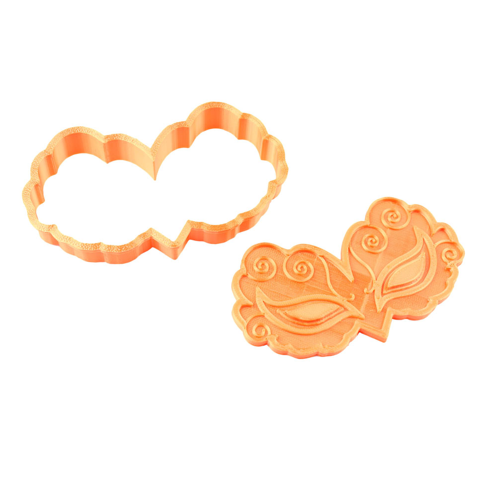 Lil Miss Cakes Purim Mask Cookie Cutter & Embosser Set, 4"