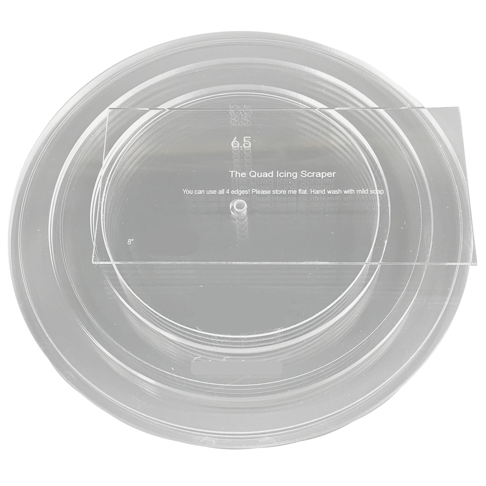 CakeSafe Round Acrylic Disc Basic Kit, .25" with Center Holes, 6", 8", 10" 