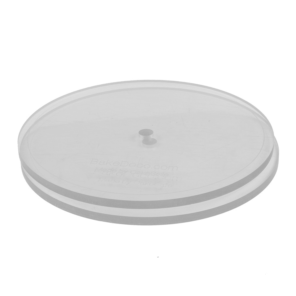 CakeSafe Set of 2 Round Acrylic Discs, 8.25 with Center Hole Icing  Smoothers and Cake Decorating Combs - BakeDeco.Com