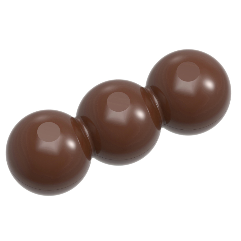 Chocolate World Polycarbonate 3 Balls Chocolate Bar Mold, 9 Cavities