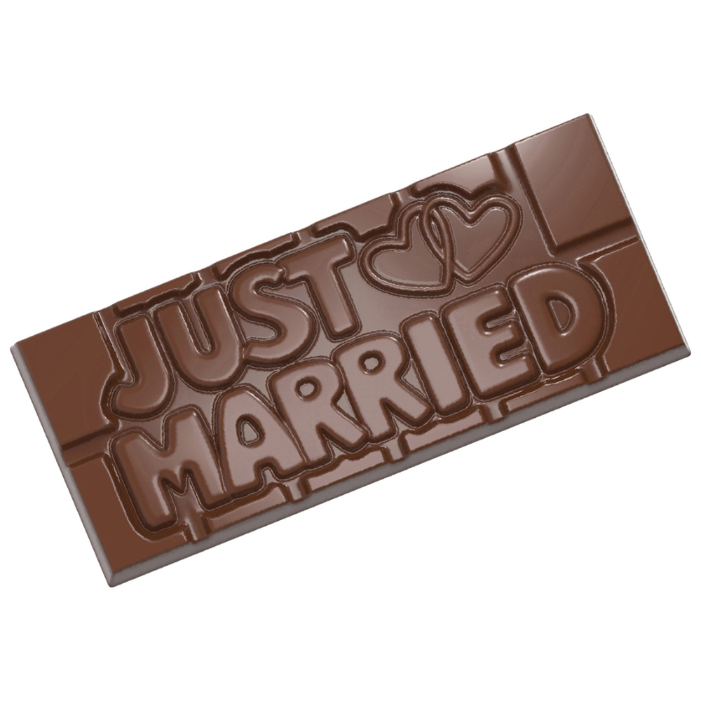 Chocolate World Polycarbonate 'Just Married' Chocolate Mold, 4 Cavities