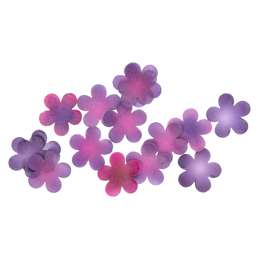 Crystal Candy Purple Mini Wafer Paper Flowers, Pack of 60