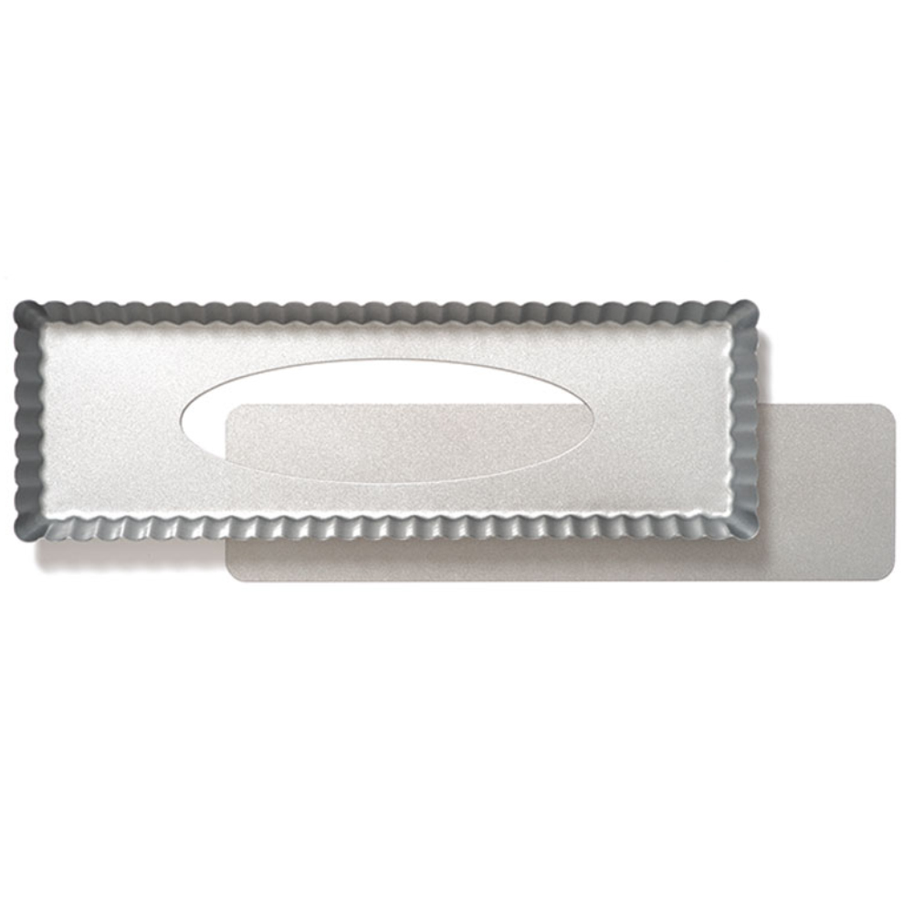 Decora Fluted Rectangle Tart Pan with Removable Bottom, 13.8" x 4.3" x 1.0"