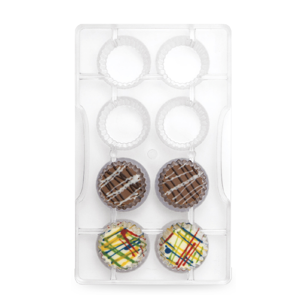 Decora Polycarbonate Cupcake Liner Chocolate Mold, 8 Cavities