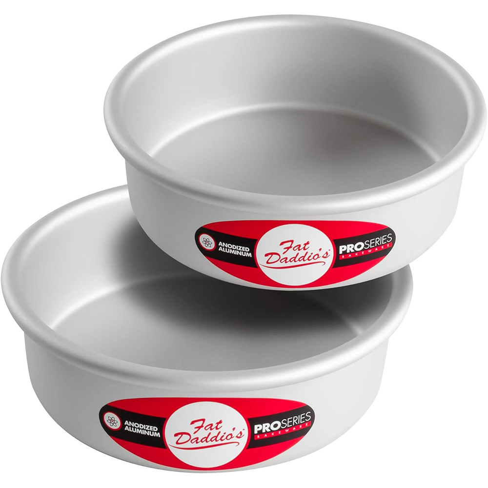 Fat Daddio's Aluminum Round Cake Pan, Set of 2 - 9" x 3"