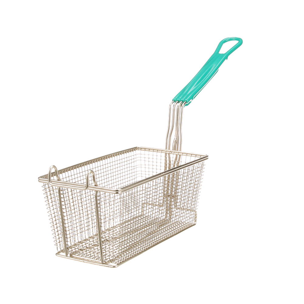 FMP Fry Basket With Plastic-Coated Handle, 12-1/8" x 6-5/16" x 5-5/16"