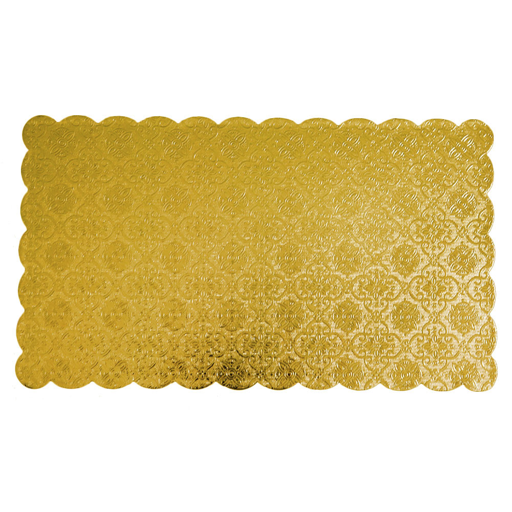 Gold Scalloped Log Cake Board, 11.25" x 6.5" - Pack of 5