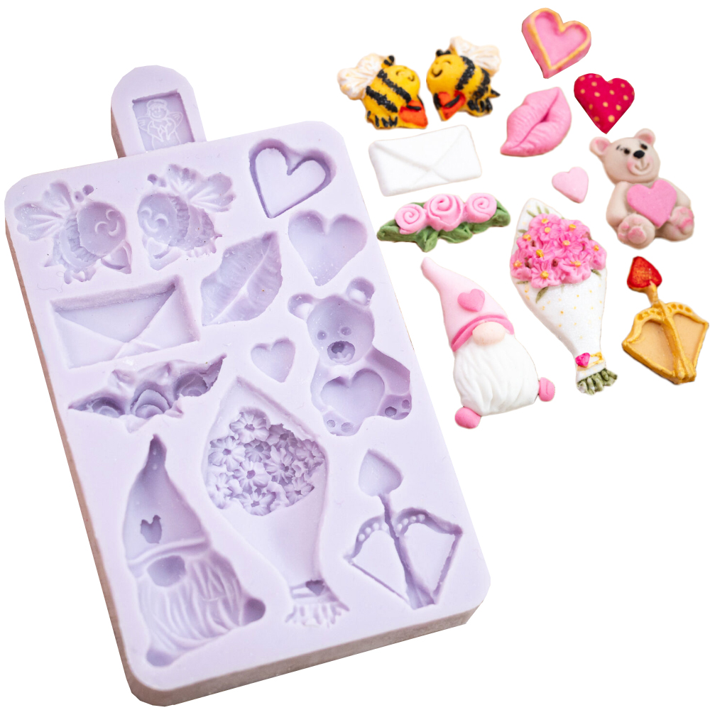 Karen Davies Sugarcraft Valentines Shapes Silicone Mold