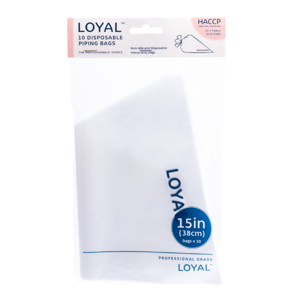 Loyal Bakeware Clear Disposable Piping Bags, 15" - Pack of 10