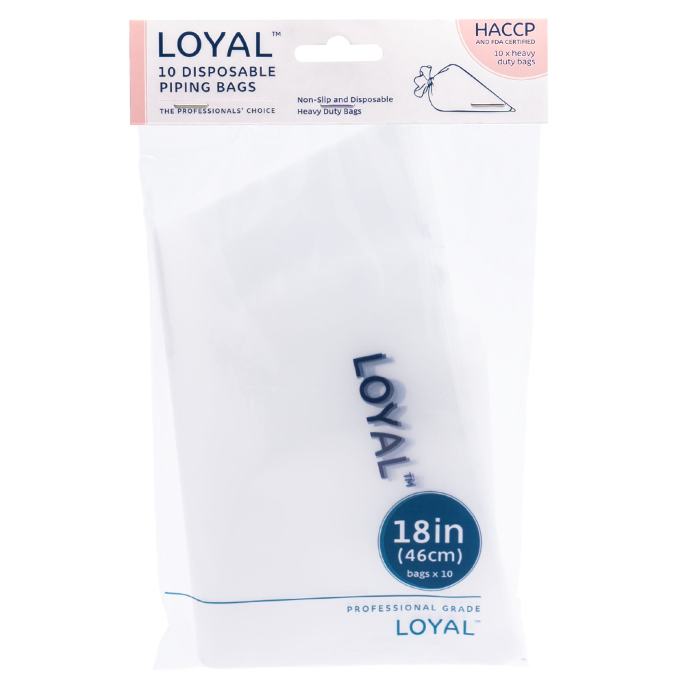 Loyal Bakeware Clear Disposable Piping Bags, 18" - Pack of 10