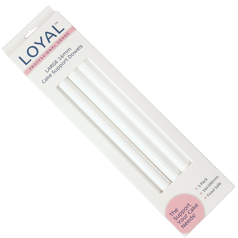 Loyal Bakeware Large Heavy Duty Cake Dowels, 12" x 0.6" - Pack of 5