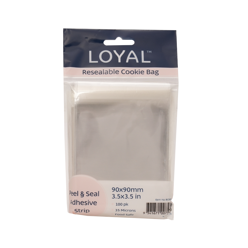 Loyal Bakeware Resealable Cookie Bag, 3.5" x 3.5" - Pack of 100