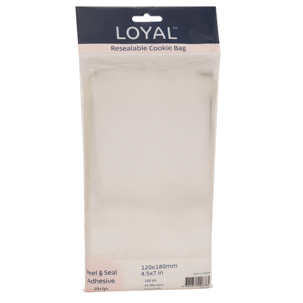 Loyal Bakeware Resealable Cookie Bag, 4.5" x 7" - Pack of 100