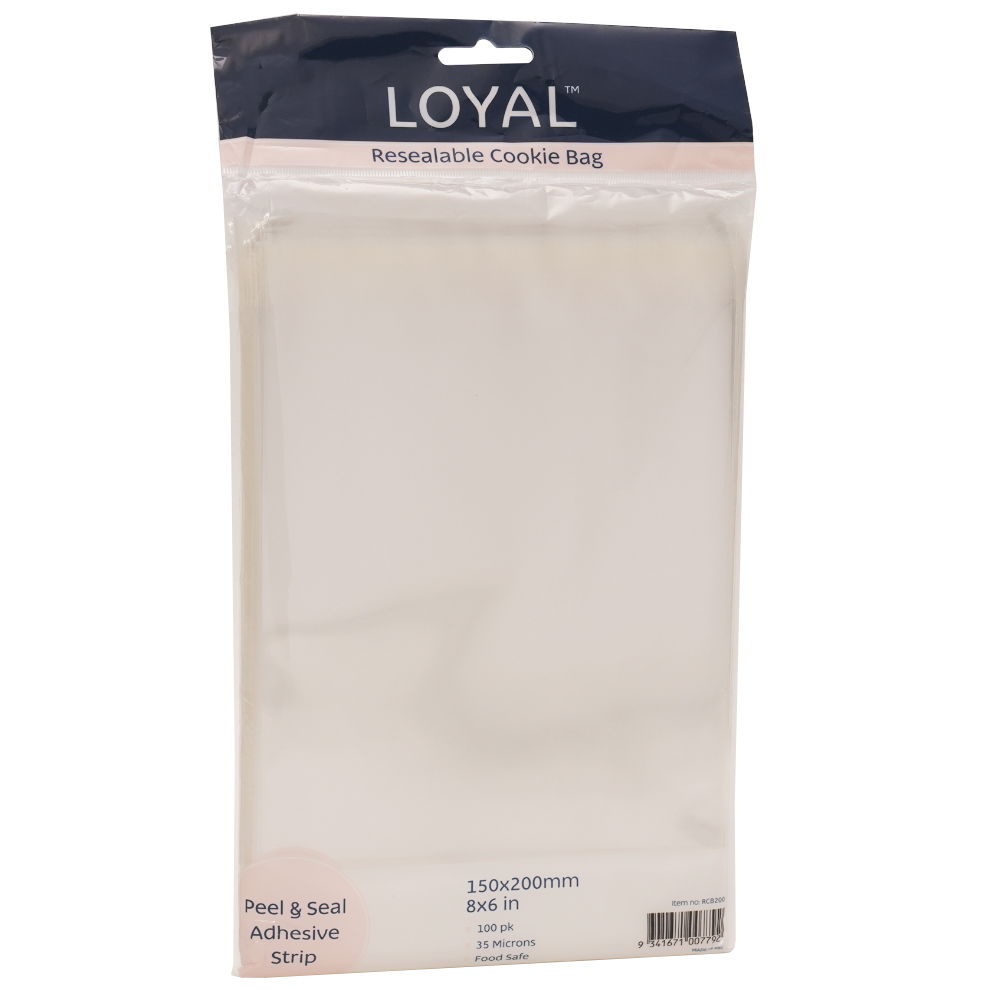 Loyal Bakeware Resealable Cookie Bag, 8" x 6" - Pack of 100