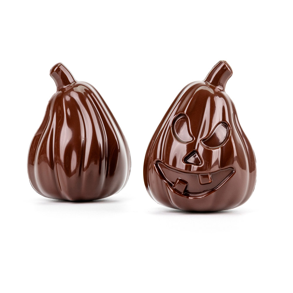 Martellato 3D Pumpkin Polycarbonate Chocolate Mold, 4 Cavities