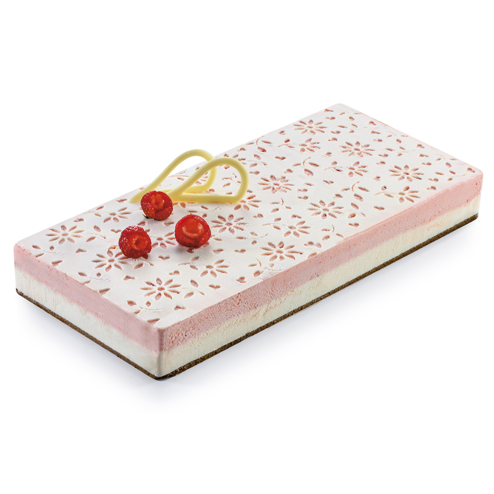 Martellato Decorative Silicone Mat for Log Dessert Mold, Daisy Design