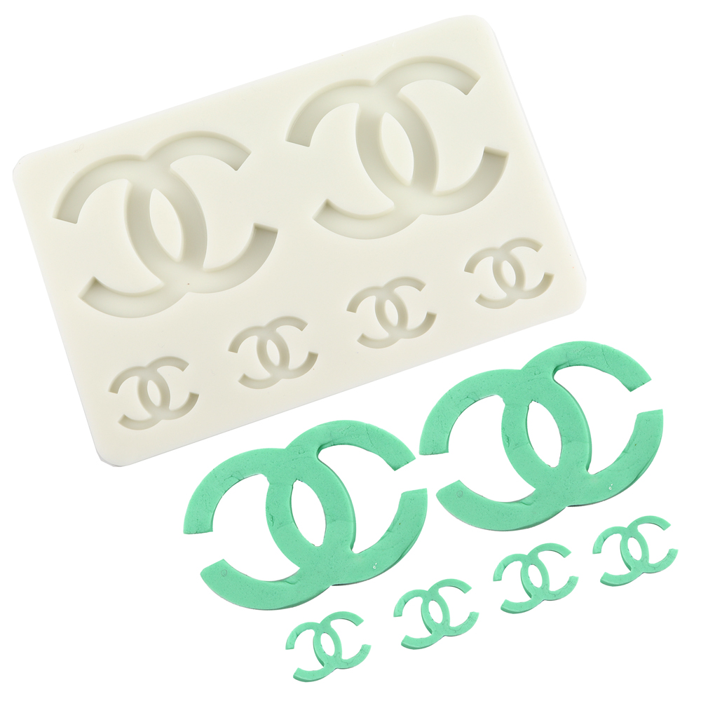 O'Creme Chanel Fashion Logo Silicone Mold Fashion Fondant Molds ...