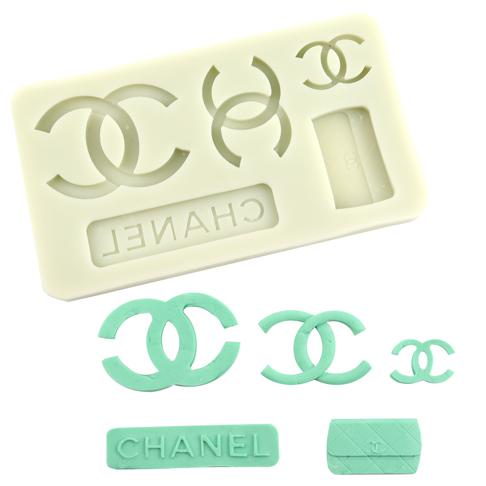 O'Creme Chanel Logo Silicone Mold Fashion Fondant Molds - BakeDeco.Com