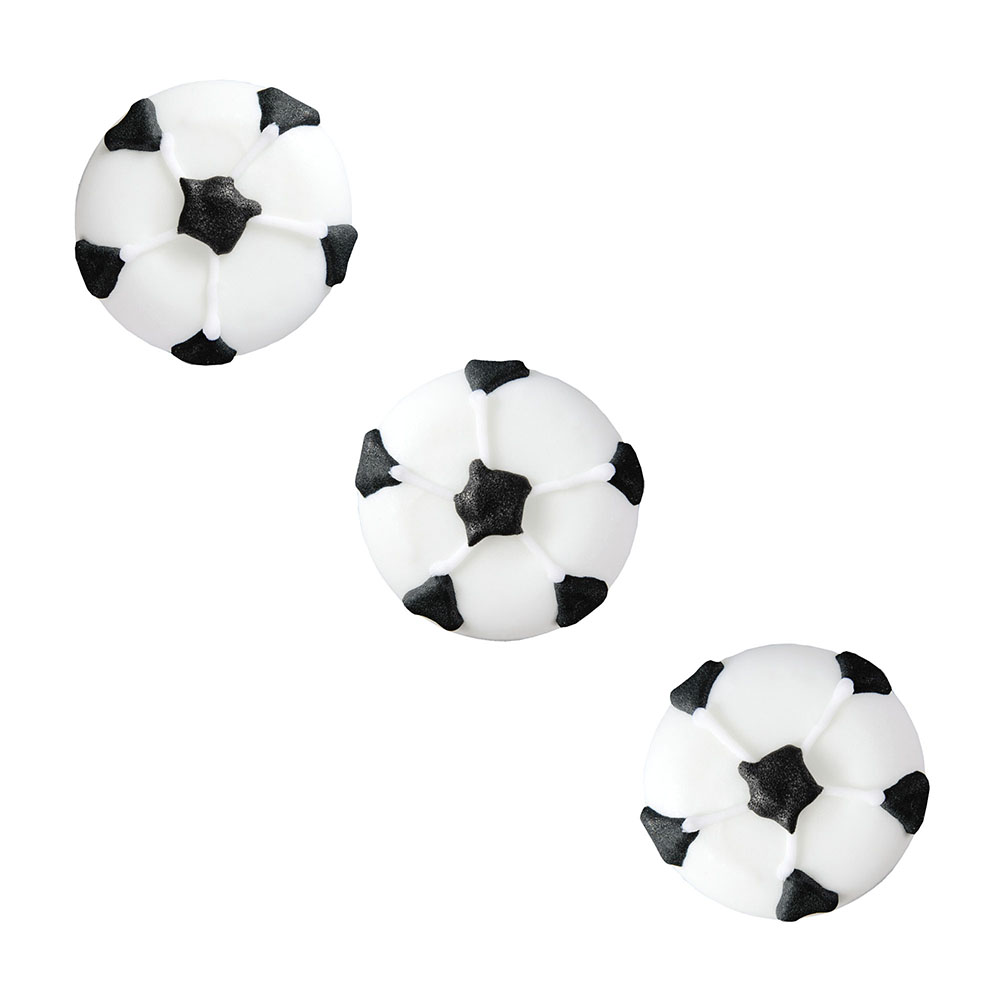 O'Creme Soccer Ball Royal Icing Decorations, Set of 12