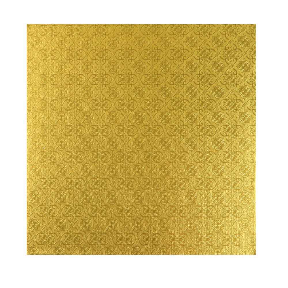 O'Creme Square Gold Cake Drum Board, 22" x 1/2" Thick - Pack of 5