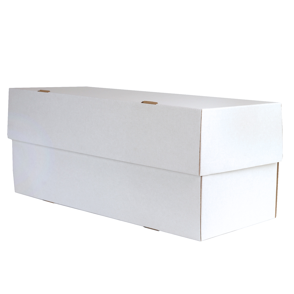 O'Creme White Corrugated Log Cake Box, 11-1/2" x 6-7/8" x 5-1/2" - Pack of 25