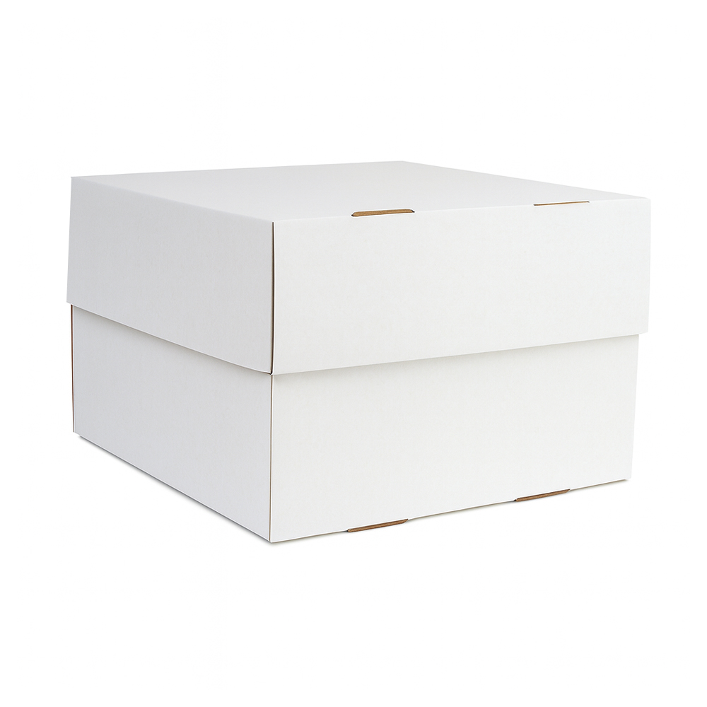 O'Creme White One Piece Corrugated Cake Box, 7" x 7" x 4" - Case of 50