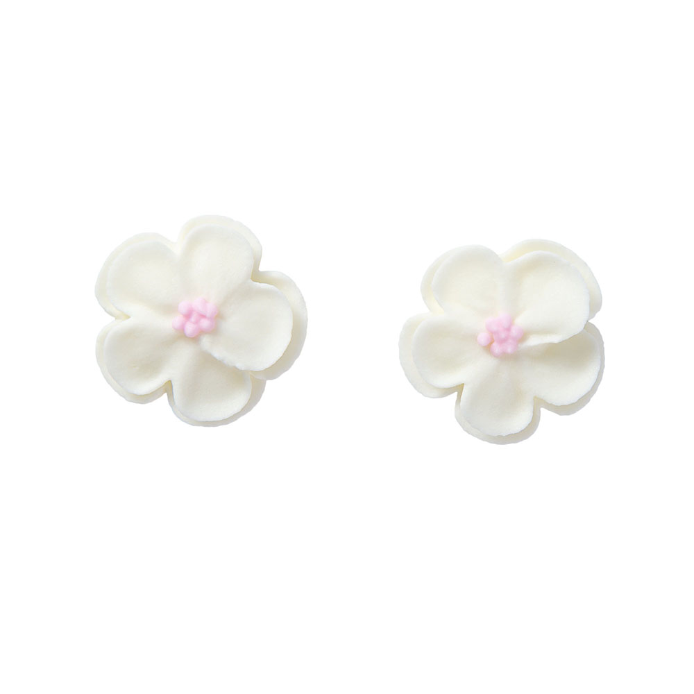 O'Creme White Pansies Royal Icing Decorations, Set of 12