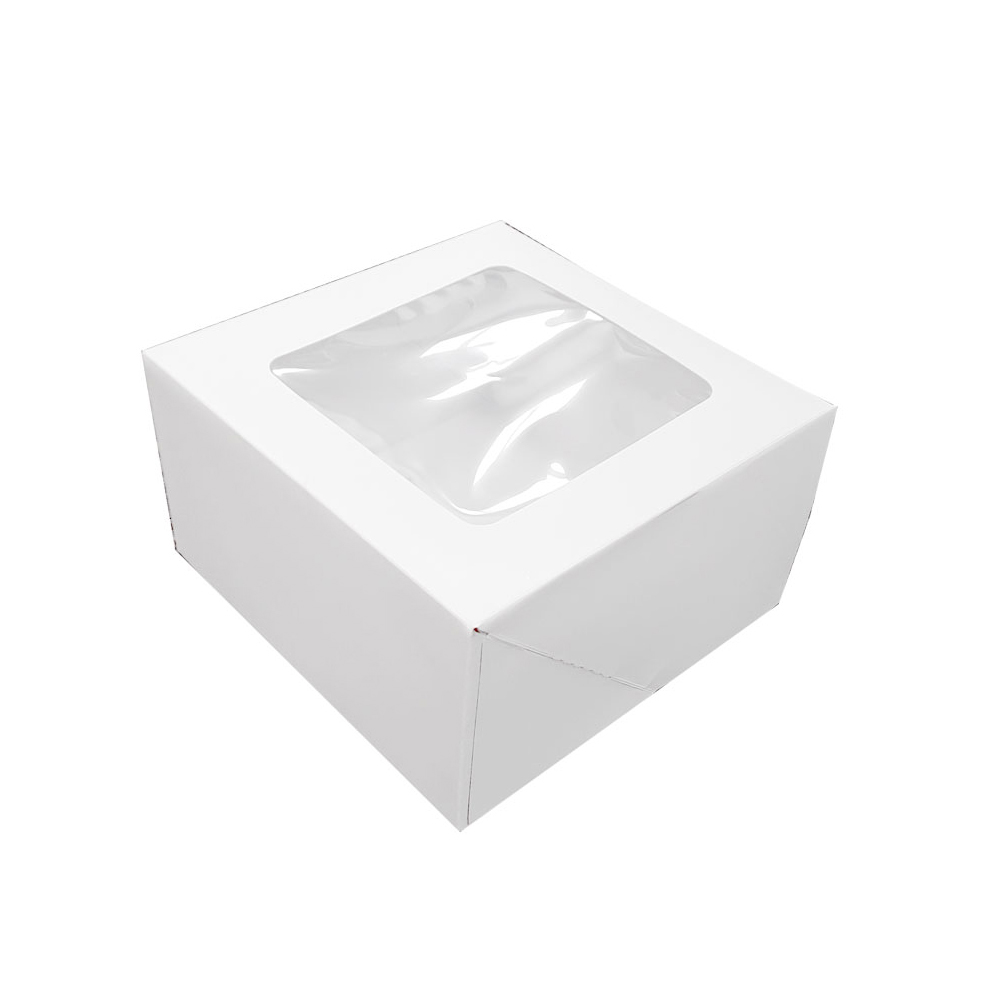 O'Creme White Pie Box with Window, 10" x 10" x 5" - Case of 100