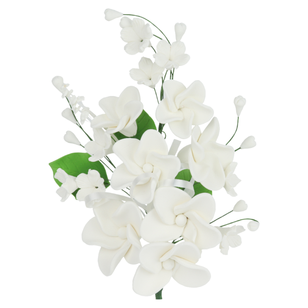 O'Creme White Plumeria Spray Gumpaste Flowers Gumpaste Flowers ...
